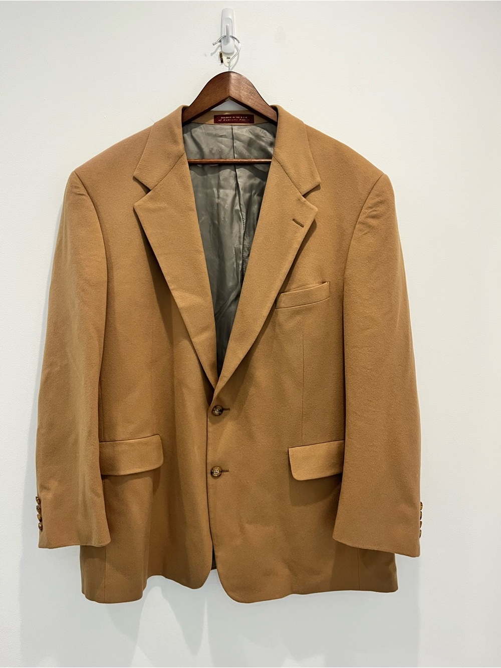 LORO PIANA 100% Cashmere Camel Tan Blazer Double Breasted Sports Coat